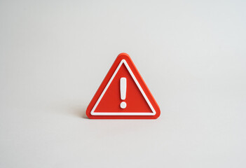 Red warning sign. Critical danger and important message. Used for topics on safety, emergency...
