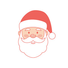 Cute Minimalist Santa Claus Vector | Flat Christmas Character Icon | Simple Santa Illustration