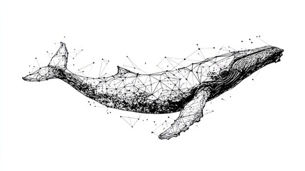 Geometric whale illustration