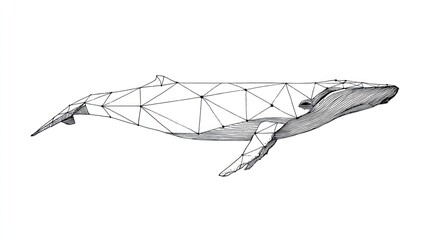 Whale polygonal design