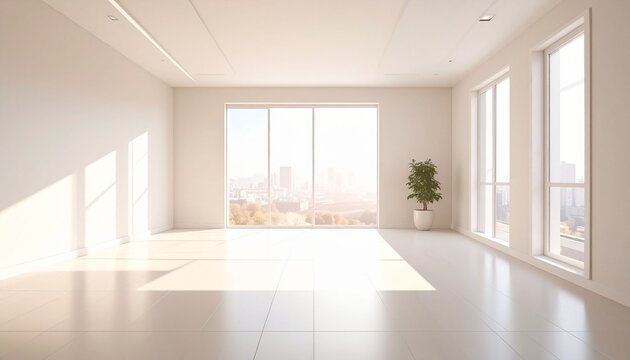 Celebrate architectural clarity and natural light in a serene high-rise space, where simplicity meets urban elegance.
