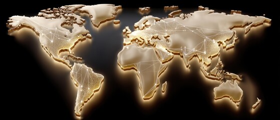 Light trails depict connections in a dark digital landscape, showcasing the flow of information and data