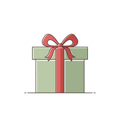 Minimalist Christmas Gift Box Vector | Simple Holiday Present Illustration | Flat Festive Box Icon
