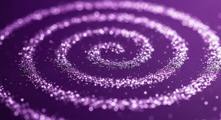 Sparkling spiral on purple