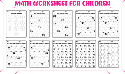 Printable 4th math worksheet for children