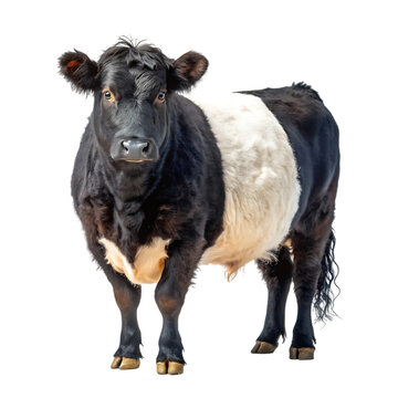 Belted Galloway Cow, Full Body, cutout, PNG isolated on transparent background