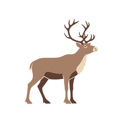 Minimal Reindeer Vector | Flat Christmas Animal Illustration | Simple Winter Deer Silhouette Design