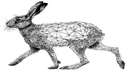 Geometric hare illustration