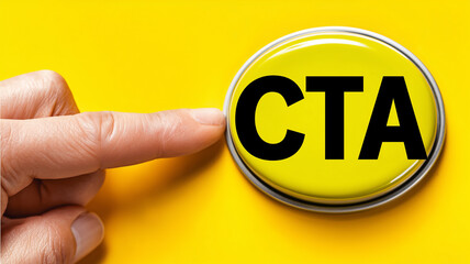 Finger pressing a large CTA button representing conversion intent, persuasive design, and a clear call that drives users to take action.
