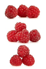 pink raspberries on a white isolated background