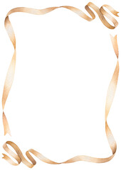 Elegant Watercolor Ribbon Frame Border