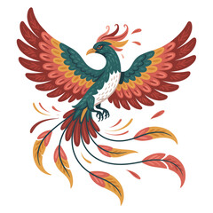 Obraz premium Flying eagle bird vector illustration with tribal wings and heart design