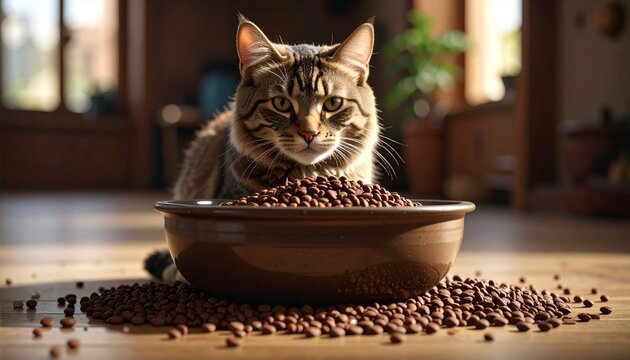 Katze am Futternapf 
