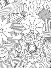 PrintFlowers Coloring Pages For Adules