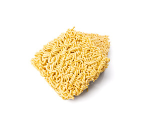 Raw Instant Noodles Isolated, Dry Ramen Noodle, Uncooked Korea Vermicelli, Fast Chinese Pasta