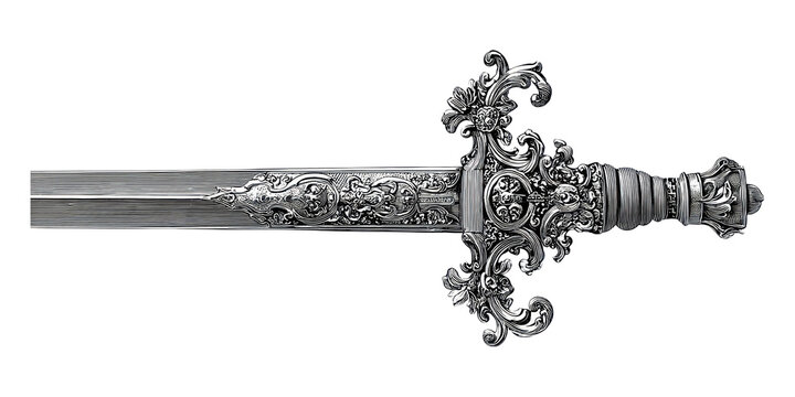PNG Engraved medieval sword weapon design craftsmanship.