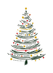 PNG Festive minimalist Christmas tree illustration.