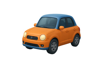 Fototapeta premium 3D Orange and Blue Car Isolated on a Transparent Background