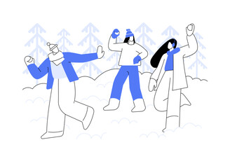 First snow isolated cartoon vector illustrations.