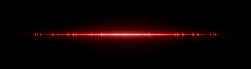 Color glowing horizontal flare with fine light pulses and reflection. Suitable for overlays, highlights, and modern digital effects.