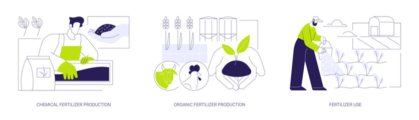 Use of fertilizers isolated cartoon vector illustrations se