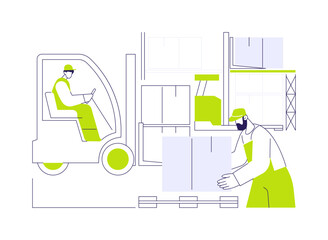 Distribution center abstract concept vector illustration.
