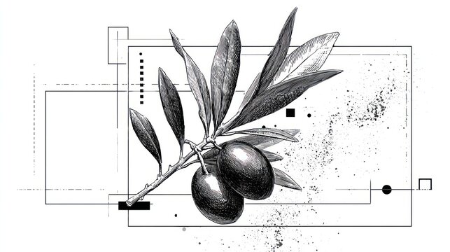Olive branch graphic design