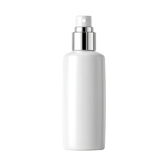 White cosmetic spray bottle isolated on transparent or white background. A high resolution PNG image of White cosmetic spray bottle.