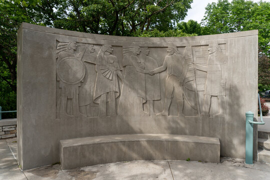 Council Bluffs, Iowa: Lewis and Clark Monument - Lewis and Clark Monument Park. Lewis and Clark held noteworthy meetings with Otoe and Missouri Indians here, at the &ldquo;council-bluff.&rdquo;