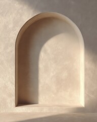 Fototapeta premium Empty Recessed Alcove with Curved Top Carved into a Wall