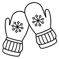 Minimal Wool Gloves Vector Design – Black Silhouette on White Background