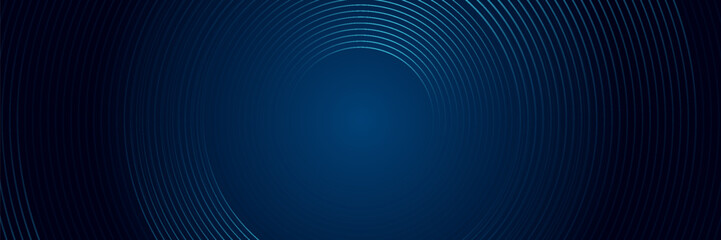 Abstract blue digital dynamic circle with hexagon line on dark background. Futuristic hi-technology concept. Sound wave. Vector eps10