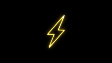 Neon Yellow color bolt symbol icon. Neon bolt image. bolt icon.