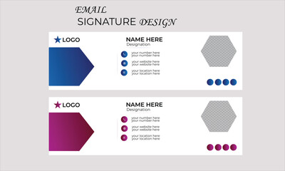 Fototapeta premium Corporate modern email signature design template. Email signature template design with gradient color.