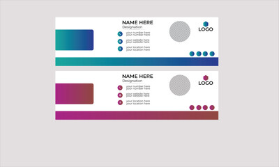 Corporate modern email signature design template. Email signature template design with gradient color.