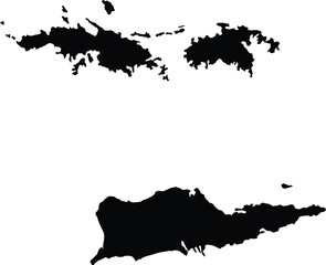 US Virgin Islands Map and Silhouette Shape Caribbean © Griffin9678