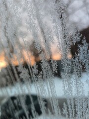 snow on the window