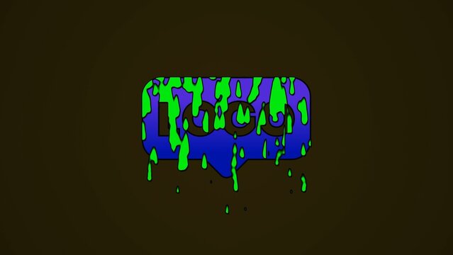 Cartoon Slime Scary Dripping Logo Reveal