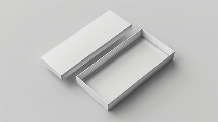 Versatile open box packaging mockup on grey background for your creative design projects