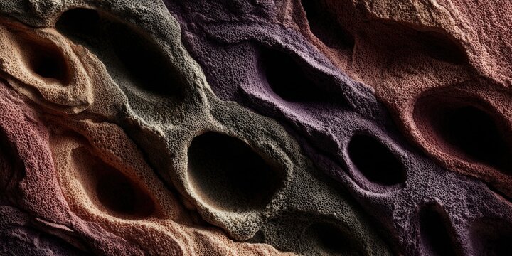 Smooth glasslike pools form soft interlocking blobs with subtle grain and reflections.