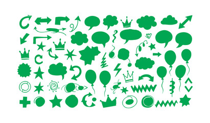 vector set of green leaves