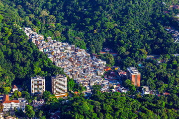 Fototapeta premium Favela, City Park, Tijuca Forest, Rio de Janeiro,