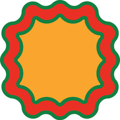  A left frame has a wavy border in green on a white background