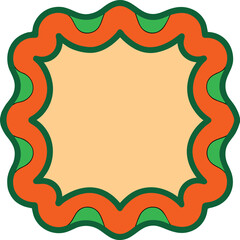  Left frame has a wavy border alternating in green on a white background.