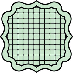 The frame is line art vector silhouette on a white background