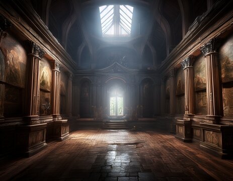 creepy inside the mutter museum dark and mysterious lugubrious cinematic generative ia