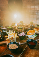 A table full of food including a variety of sandwiches, fries © Reuben
