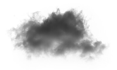 Realistic Black Cloud, dark cloud or smoke texture on transparent background.