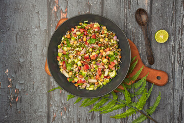 High Protein Mixed Sprouts Salad Bowl – Healthy Vegan Meal.