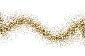 Golden glitter forms a wavy, sparkling line, evoking elegance and a touch of magic.